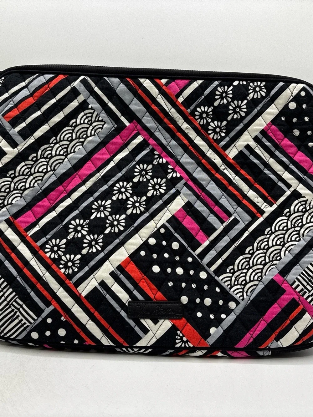 Vera Bradley Northern Stripes Black/Pink Women’s Quilted Laptop Bag